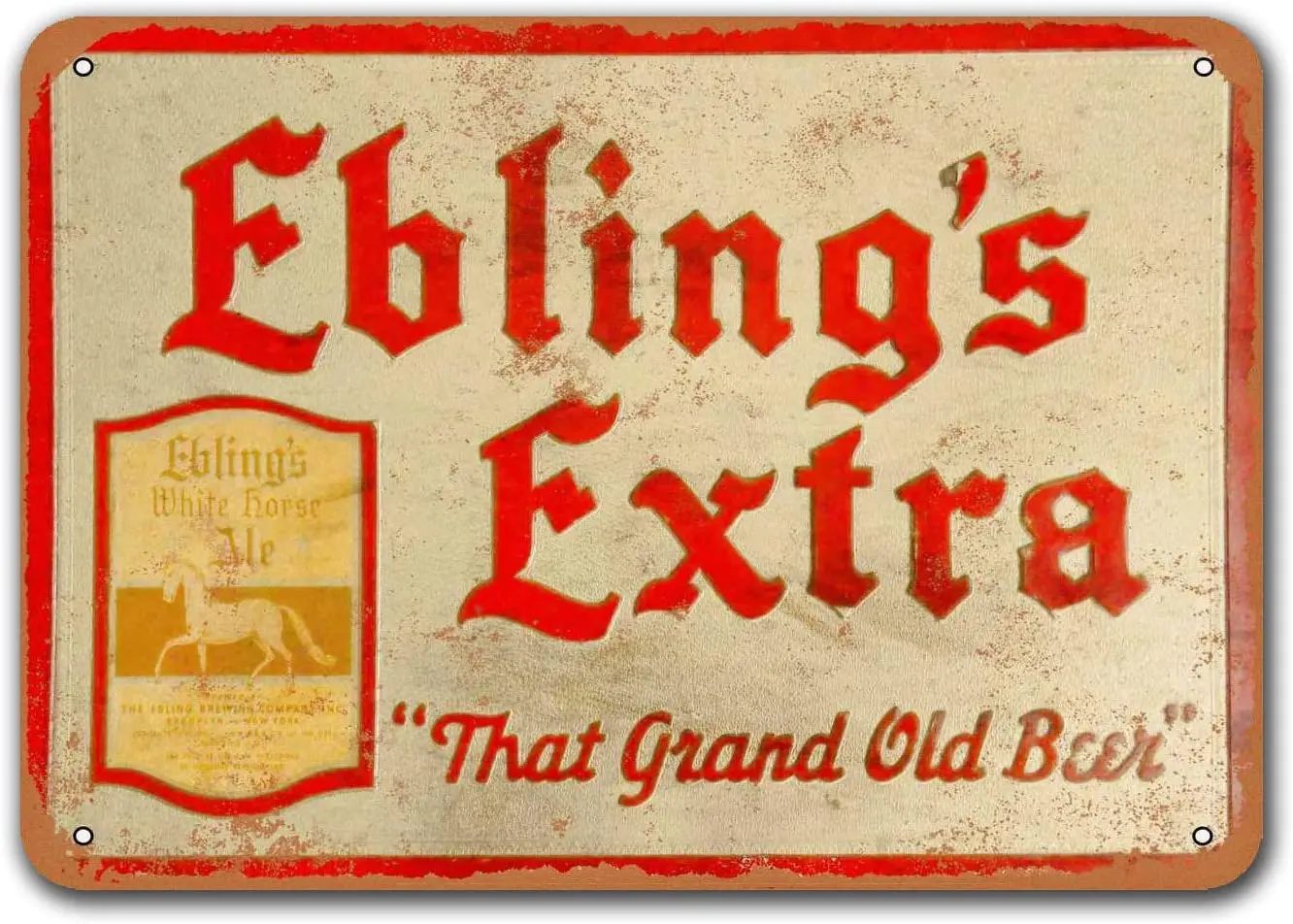 

Retro Metal Sign Ebling's Extra Bar Tin Beer Signs, Plaque Poster for Bar Garage Home Man cave Cafe Wall Decor 8x12 inch