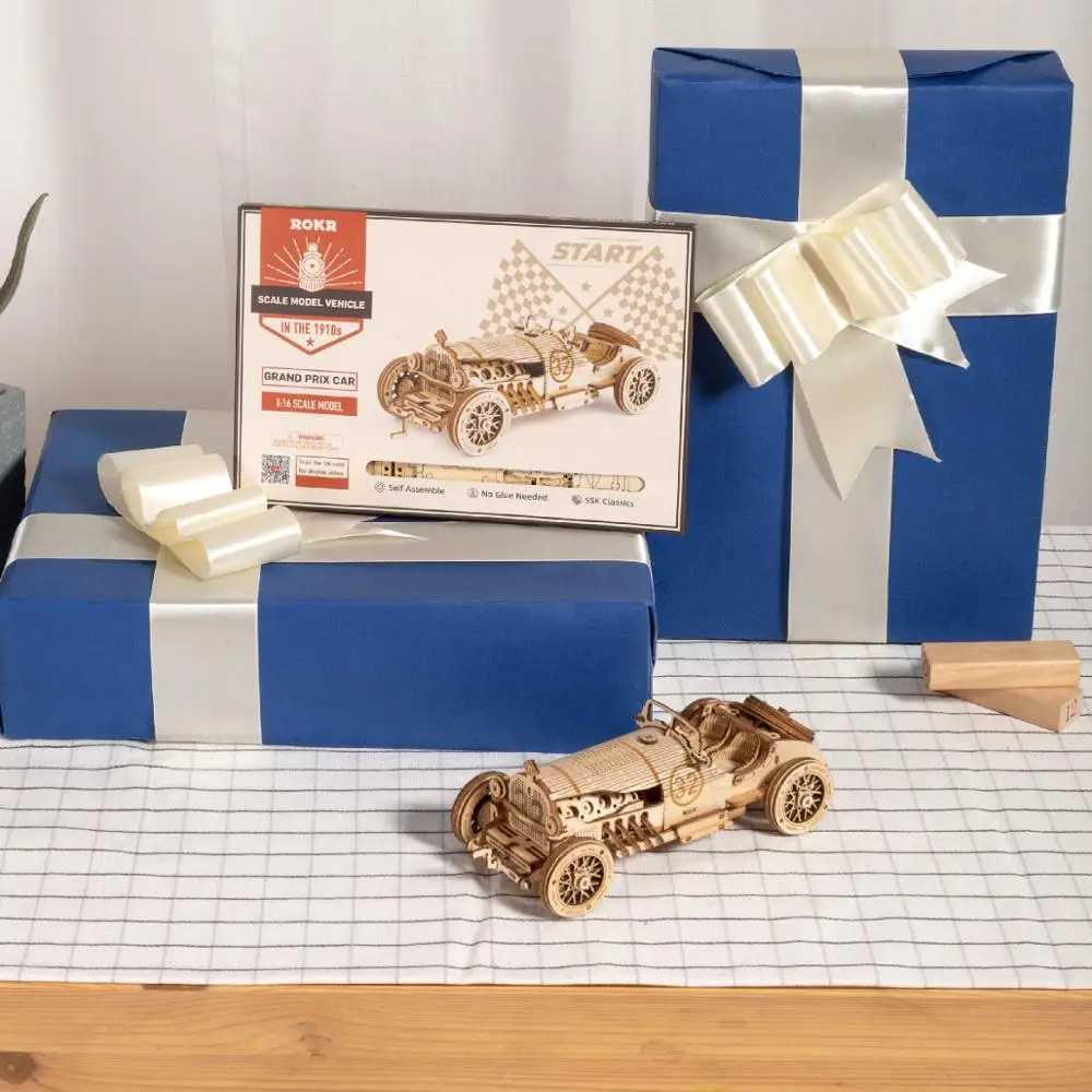 Robotime 1:16 220 шт. Классический DIY подвижный 3D автомобиль Grand Prix деревянная модель