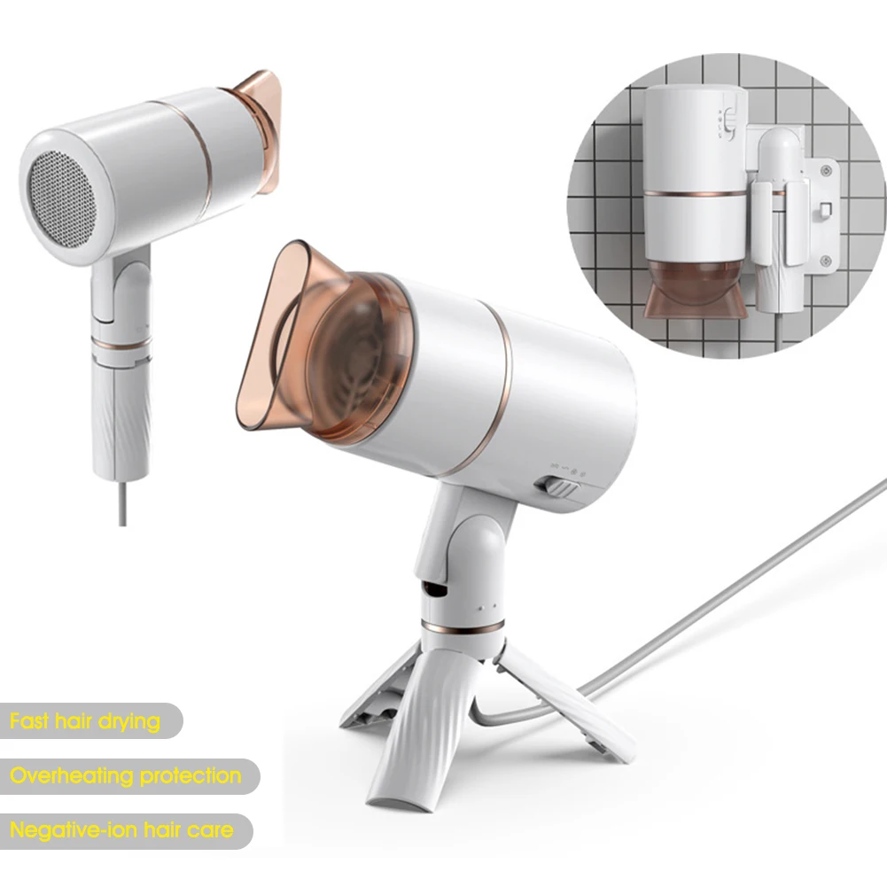 

Hair Dryer Ionic Hair Blow Dryer with Foldable Handle Wall Mount Bracket Fast Hair Drying Device 3-Gear Adjustment