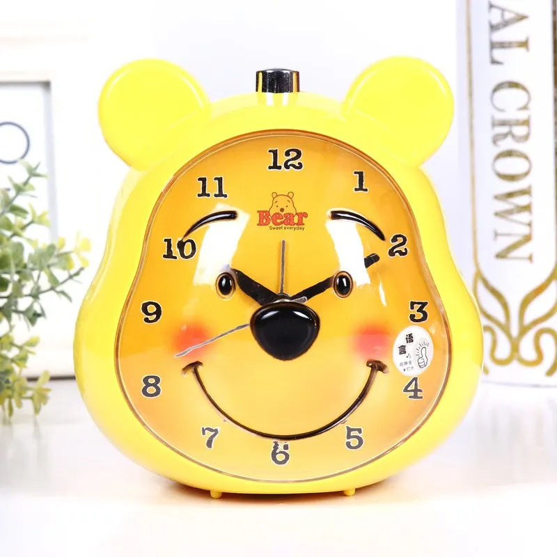 

2021 Disney Pooh Bear Wall Clock Electronic Smart Luminous Timer Wake Up Children's Desktop Alarm Clock Bedroom Decoration