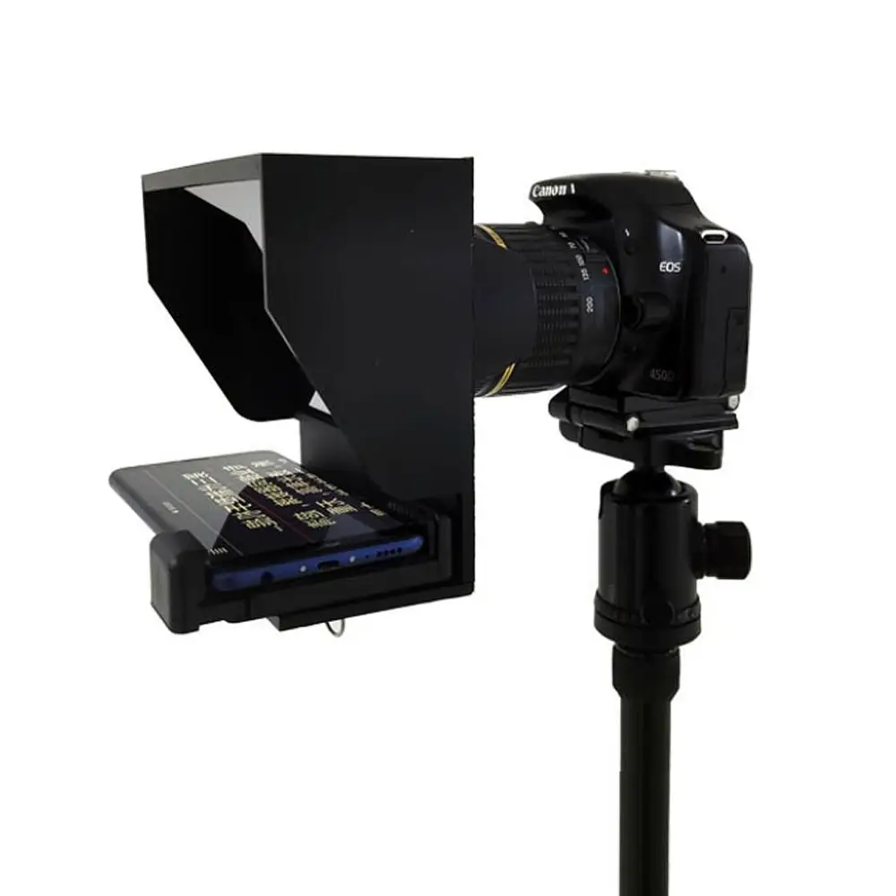 Профессиональный мини Teleprompter смартфон Prompter для камеры DSLR домашняя съемка