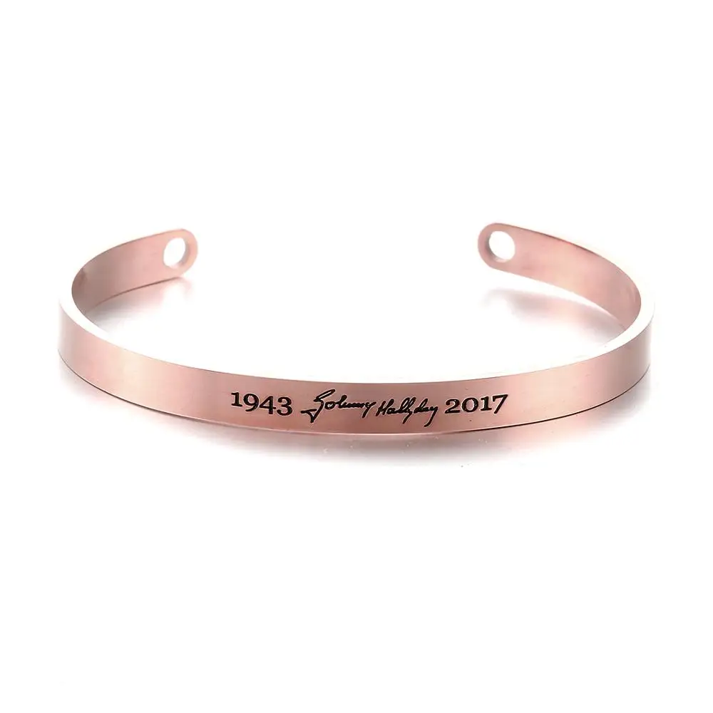 Rose Gold Браслет для мужчин от Jonny Hallyday, браслет на запястье, женский золотой браслет, персонализированный браслет из нержавеющей стали, гравировка имени, памятные ювелирные изделия, подарки - Окраска металла: Rose Gold