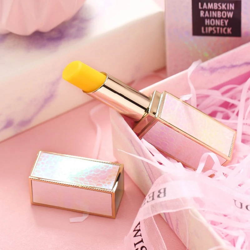 Желтая помада Macfee с изменением цвета при температуре крем увлажняющий стойкий