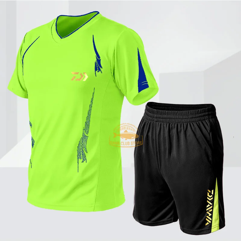 

Summer DAIWA New Fishing Shirts And Pants Outdoor Men Sport Quick Dry Breathable Fishing Clothing Set Elastic Fishing Suits M-9L
