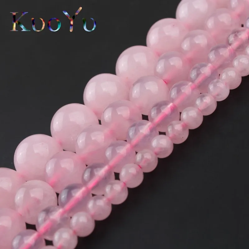 Natural Stone Rose Quartzs Beads Round Loose Spacer For Jewelry Making DIY Charm Bracelets Accessories 4/6/8/10/12MM 15” | Украшения и