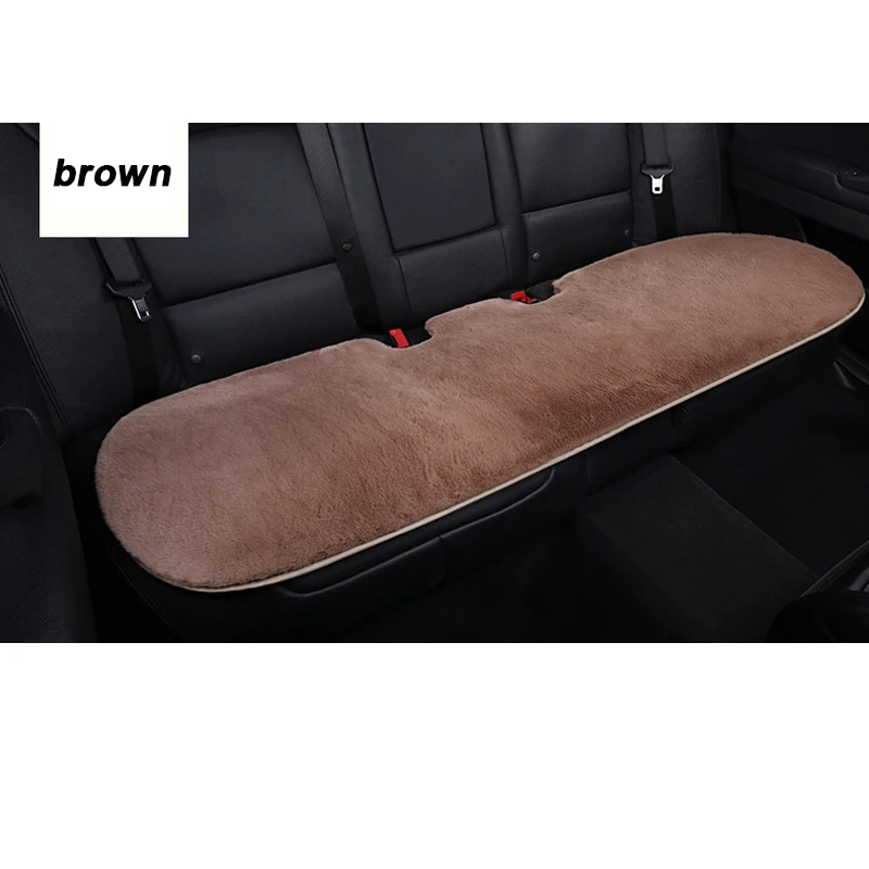 brown rear cover Чехол для автомобильного сиденья из искусственного меха универсальный размер для большего количества Автомобильных Подушек из искусственной овчины автомобильные аксессуары для интерьера - Color Name: brown rear cover
