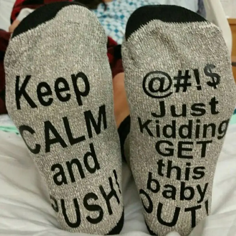 

Женские больничные длинные носки с надписью Keep Calm