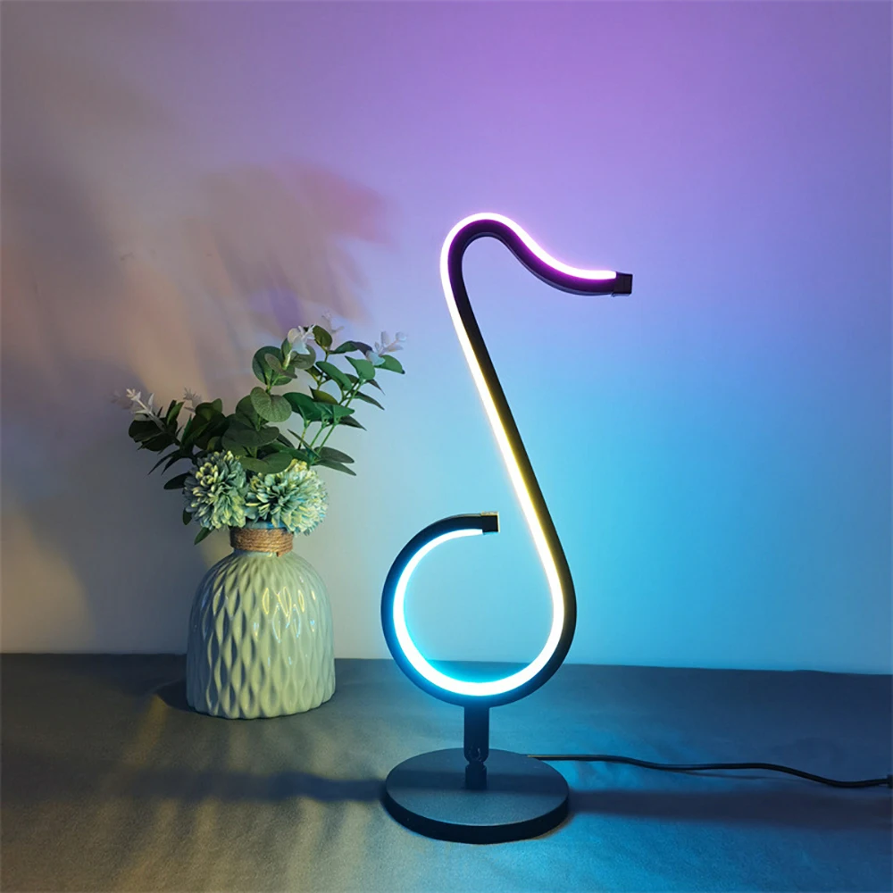

RGB Decoration Wall Lamp Bedroom Beside Wall Light Music Clef Shape Night Light Home Indoor Living Room Decoration