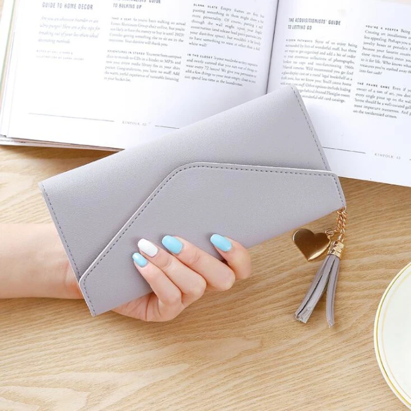 Длинный кошелек женские кошельки с кисточками модный держателем для карт