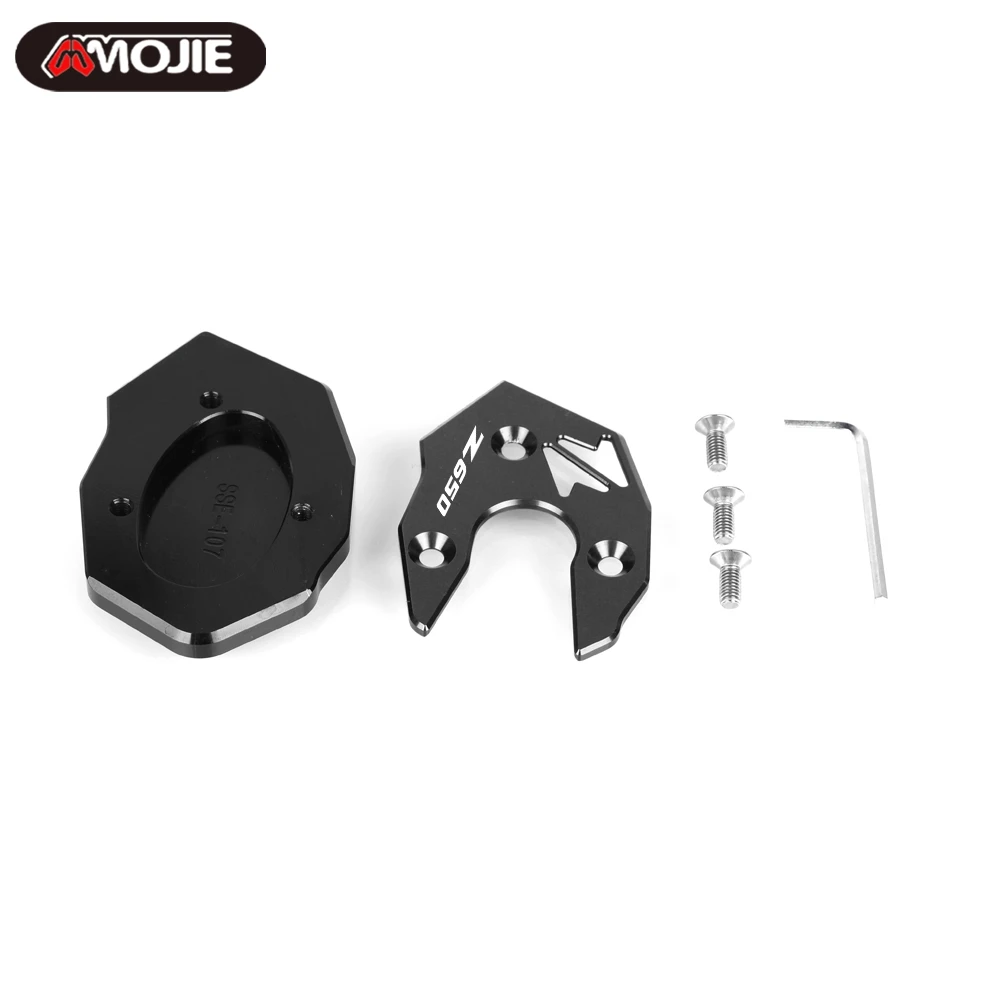 

For KAWASAKI Z650 2017 2018 2019 2021 Z650 Motorcycle CNC Foot Side Stand Pad Plate Kickstand Enlarger Support Extension