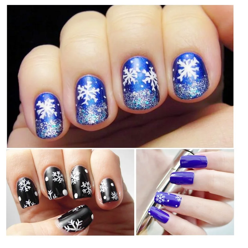 Рождественский узор для ногтей 120x4 см наклейка Рождественская Снежинка фольга 3D