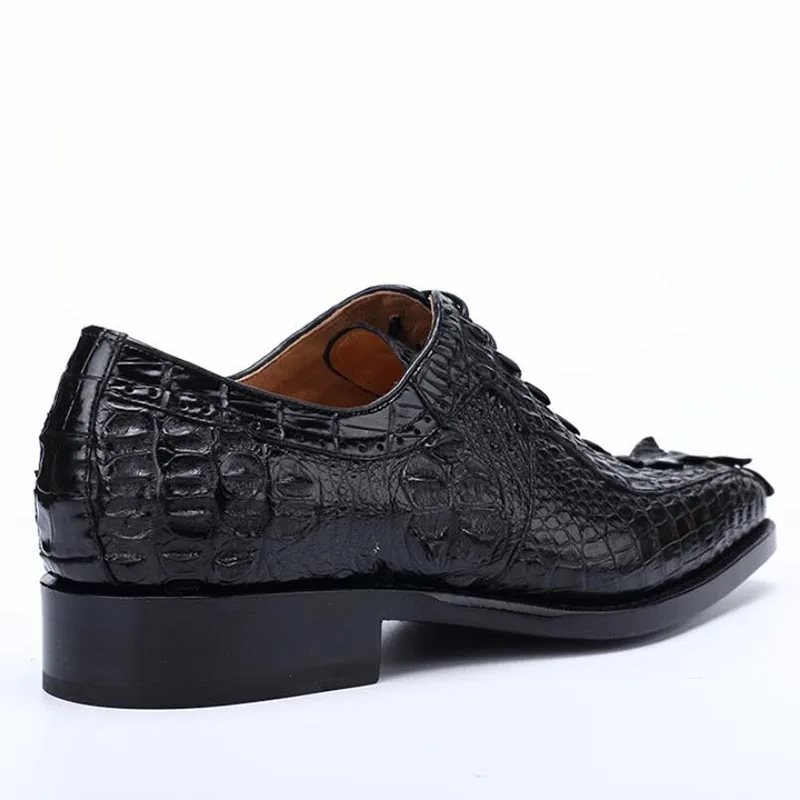 Мужские итальянские классические оксфорды Sipriks из крокодиловой кожи ручной