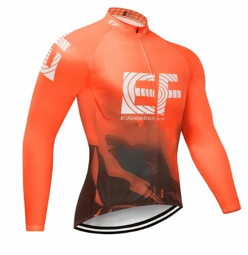 Мужская велосипедная футболка с длинным рукавом EF 2020 дышащая быстросохнущая