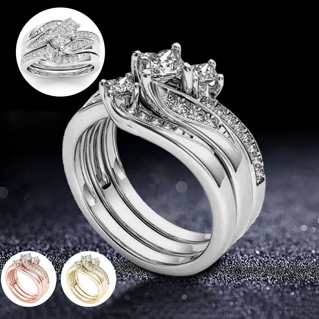 Женское кольцо из розового золота романтическое свадебное ювелирное изделие