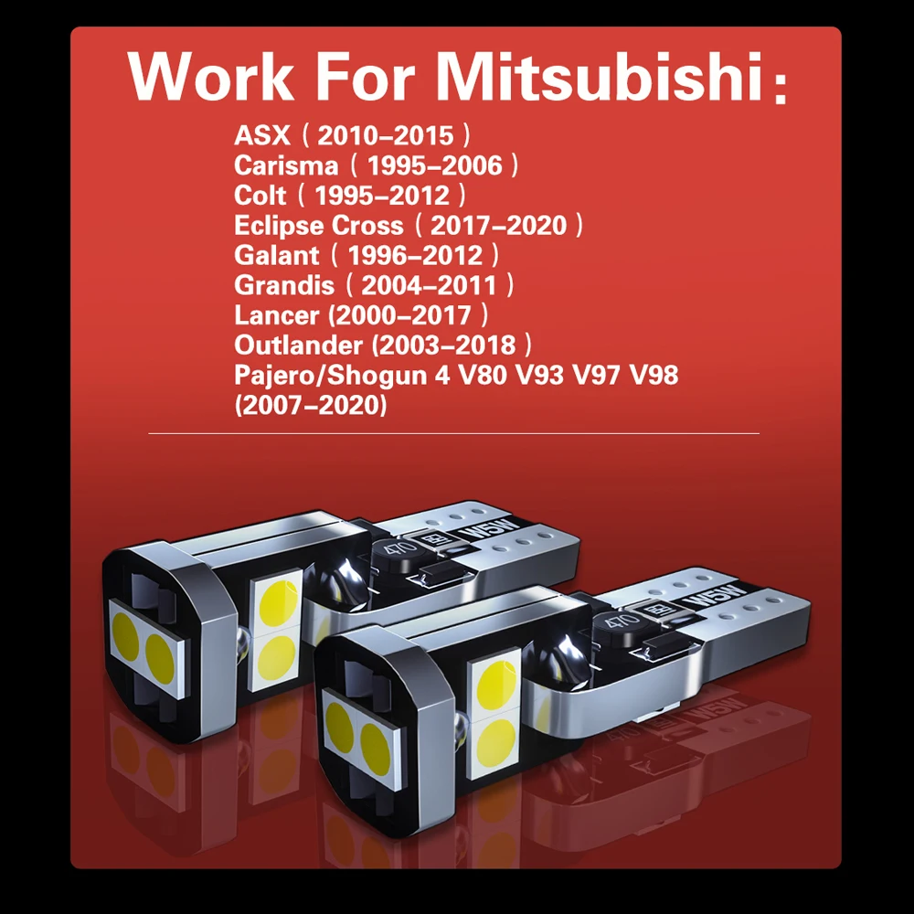 2x светильник ка номерного знака W5W T10 Canbus для Mitsubishi ASX Colt Eclipse Galant Grandis Lancer Outlander Pajero