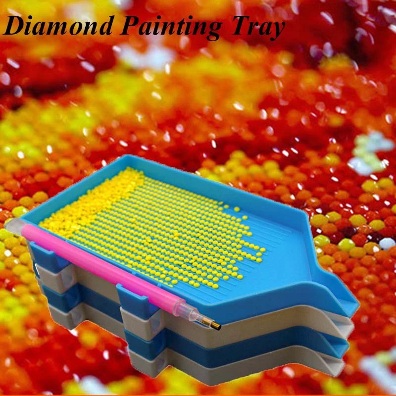 

2021 New DIY Diamond Painting Rhinestone Tray Plastic Drill Tray Hanging Pen Drill Convenient DIY Diamond Drawing Tools