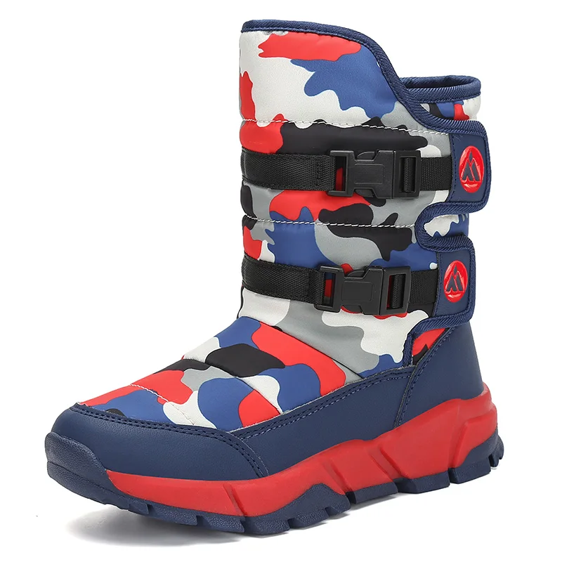 Теплые детские ботинки зимние для девочек меховая хлопковая обувь Детские