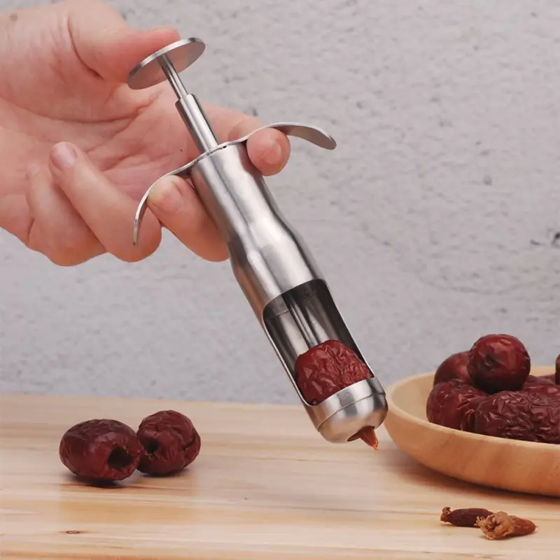 Нержавеющая сталь Вишенка Pitter Core Remover оливково-красные даты Corer