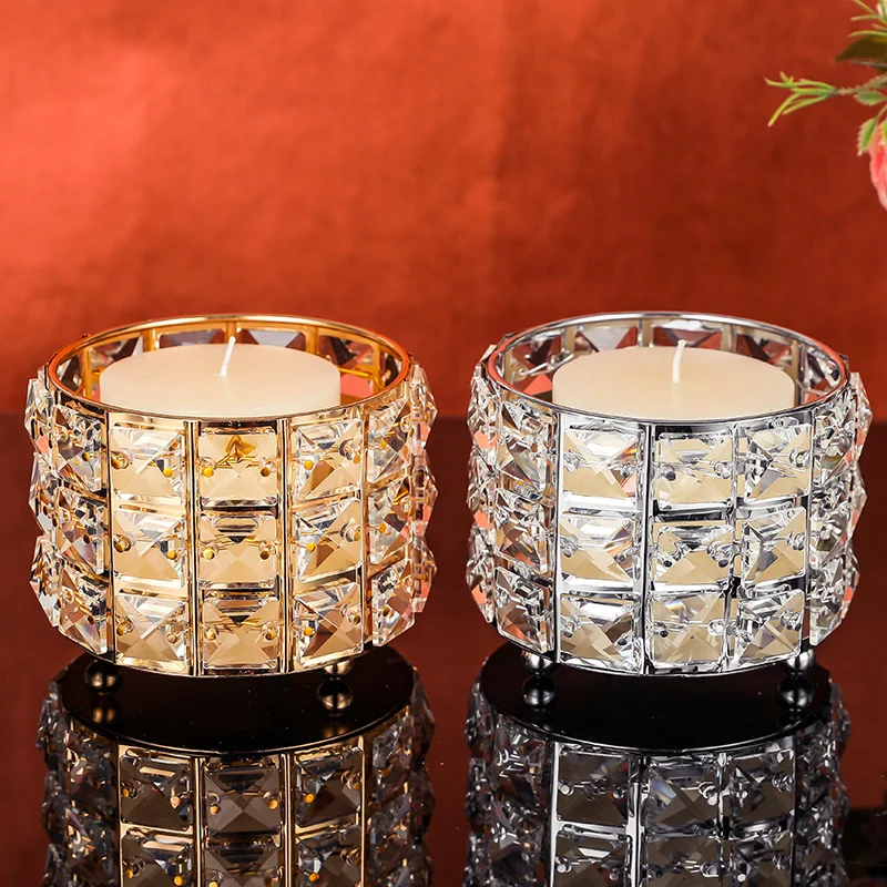 

Crystal Tealight Candle Holder Coffee Dining Table Wedding Christmas Halloween Home Decoration Factory Direct Sale CH00Y