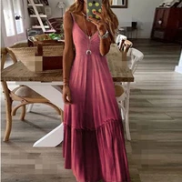 summer woman dresses loose v neck gradient skirts bodycon dress french party wedding vintage clothes ladies office clothing