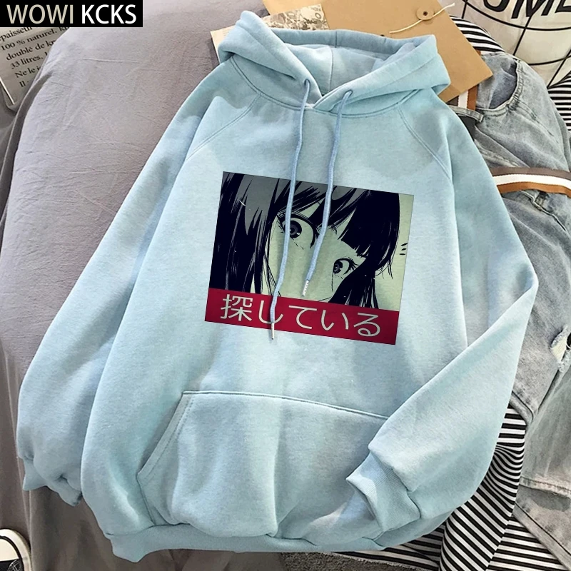 

Harajuku Black White Kawaii Anime Eyes Aesthetic Pullover Hoodie Ullzang Sweatshirt Clothes Korean 2021 Hoodies Streetwear Women