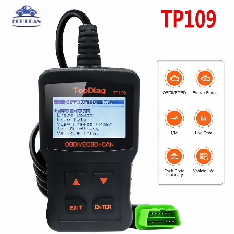 Сканер JDIAG TP109 считыватель кодов неисправности двигателя CAN диагностический