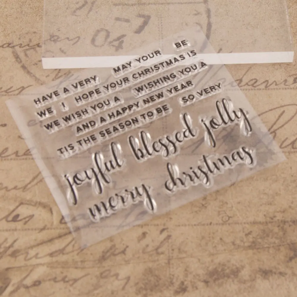 

Blessing Words 2020 New Scrapbooking For Paper Making Birthday Embossing Frame Card Craft Clear Stamps