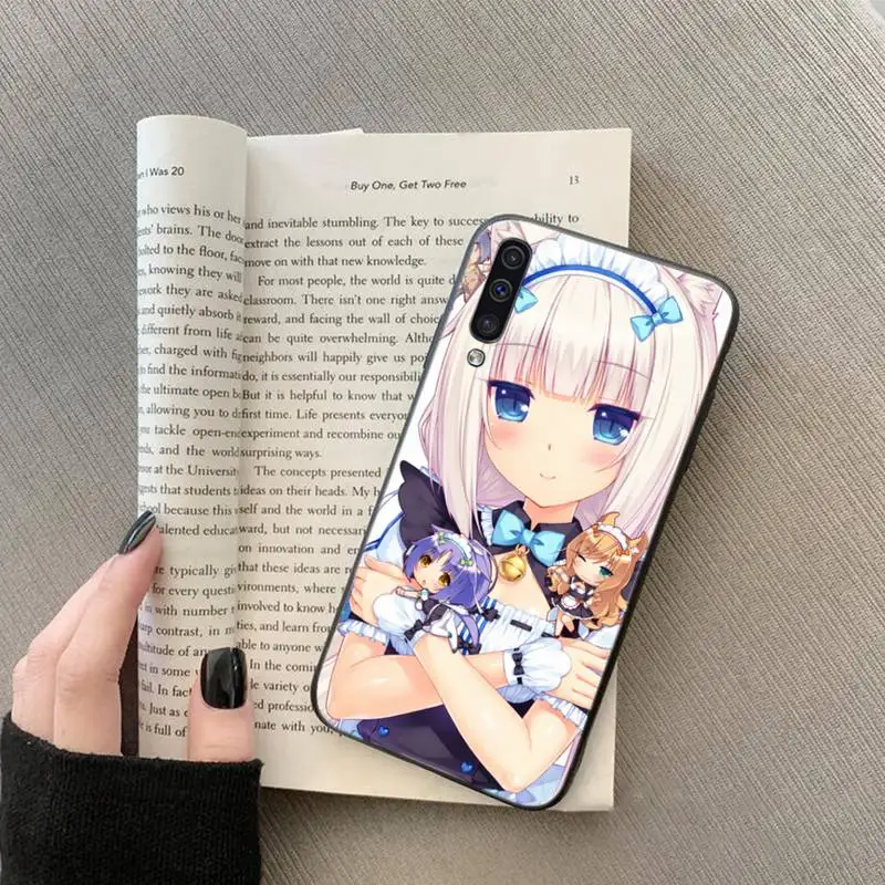 Nekopara Chocola ванильный кот девушка черный чехол для телефона Samsung A20 A30 30s A40 A7 2018 J2 J7 prime