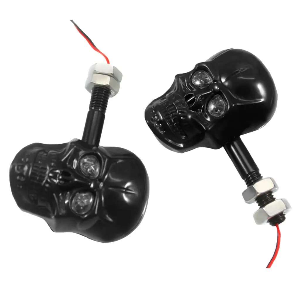 

ICOCO 1Pair Personalized Motorcycle Accessories Refit Punk Skull Shape Turn Signal Lights Indicators for Motorbike Free Shipping
