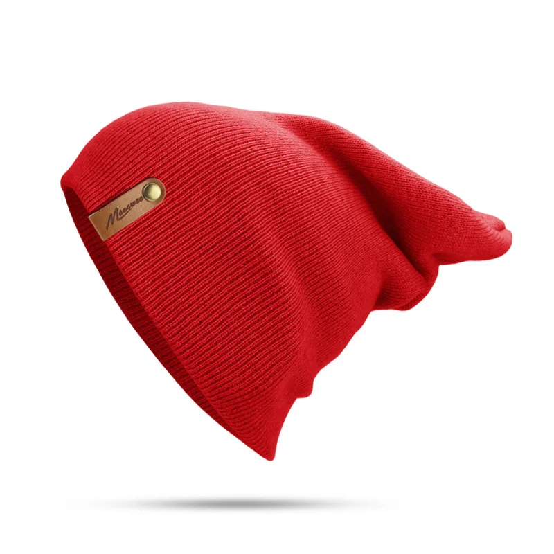 Брендовая зимняя шапка для мужчин Skullies Beanies Женская модная теплая шапка унисекс эластичная вязаная шапка зеленая унисекс повседневные Шапки - Цвет: M