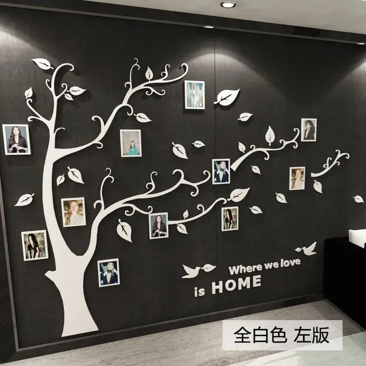 Наклейка на стену s Tree фоторамка наклейка DIY зеркальная Настенная Наклейка украшение дома гостиная спальня плакат ТВ фон Настенный декор - Цвет: White Left