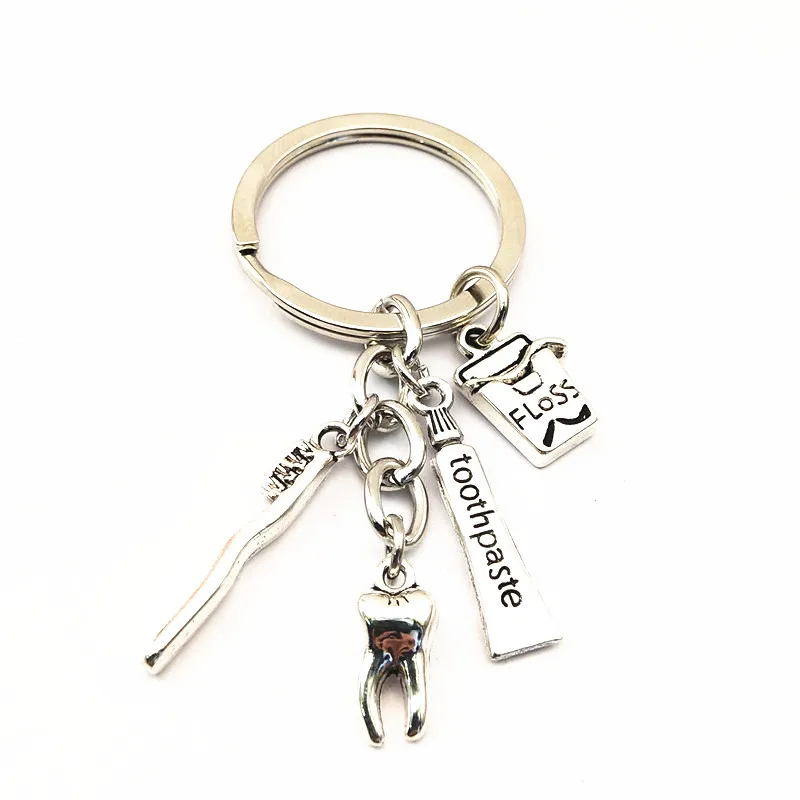1 шт. зубная нить паста ключ держатель стоматологический гигиенист брелки