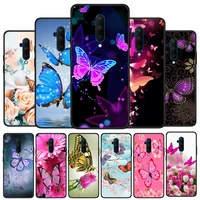butterflies on flowers silicone cover for oneplus nord ce 2 n10 n100 9 9r 8t 7t 6t 5t 8 7 6 plus pro phone case shell