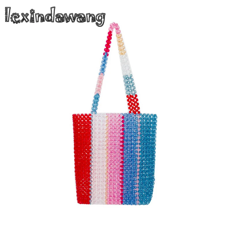 Женские сумки на плечо с радужными блестками и бусинами ручная работа в