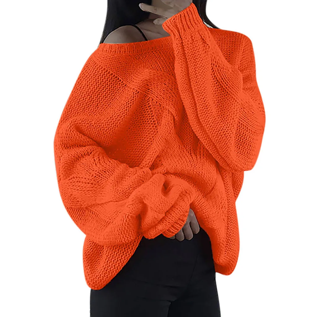 Casual Knitted Sweater Women Streetwear V Neck Long Sleeve Pullovers Loose Solid Coat Autumn Winter Fashion Women's Sweater#g3 | Женская