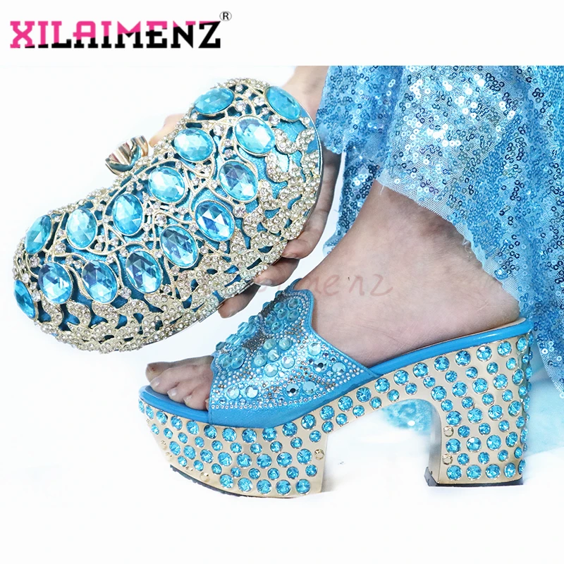 Лидер продаж Небесно-голубой цвет Новое поступление Женская обувь в нигерийском