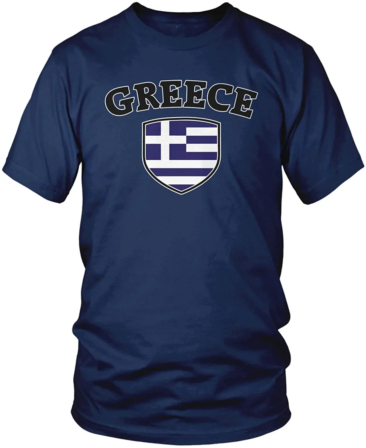 

Amdesco Men's Greece Flag Shield, Greek Pride T-Shirt