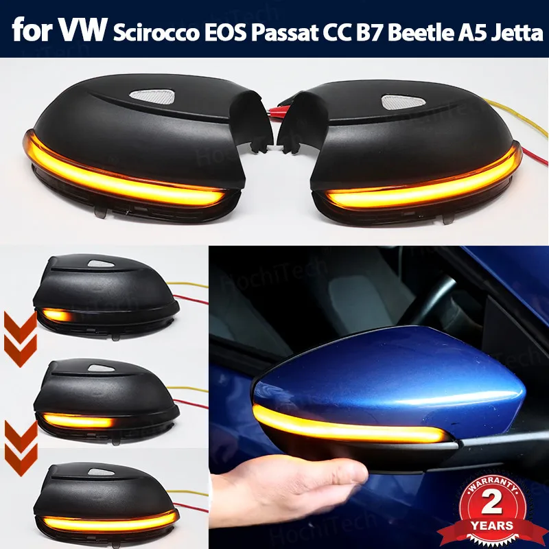 

Black Cover LED Dynamic Turn Signal Light Side Mirror Flashing Light Repeater Blinker for VW Scirocco Passat Eos CC Beetle Jetta