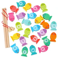 montessori math fishing toys kids wooden magnetic fishing game baby learning letter number sensory educational toys for children