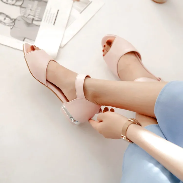 Сандалии женские на высоком каблуке Босоножки с открытым носком украшение