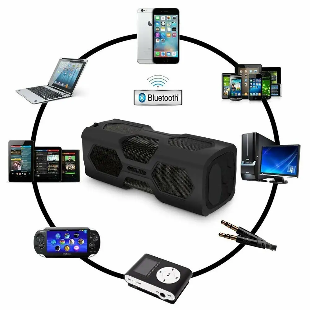 Портативная беспроводная Bluetooth колонка водонепроницаемый внешний аккумулятор с
