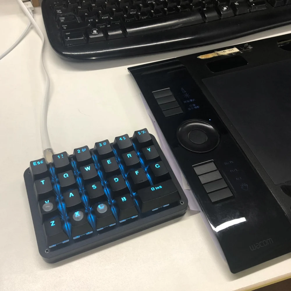23 клавиши в одной руке механическая клавиатура для игрового рисования USB RGB