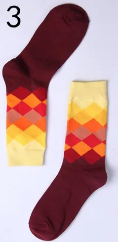 Мужские счастливые градиентные цветные носки из чистого хлопка яркие удобные