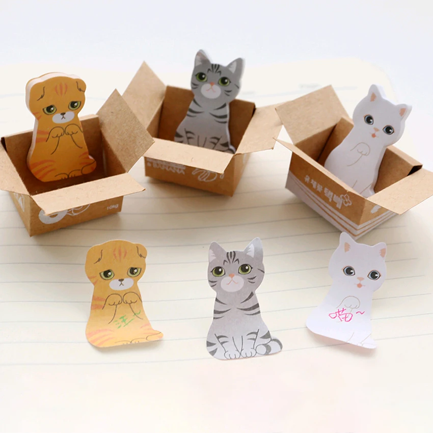 30 листов/ПК 3D милых котят/коробка наклейки бумаги для заметок на клейкой основе