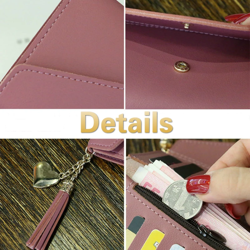 Кошелек женский из искусственной кожи с кисточками Длинный кошелек в Корейском