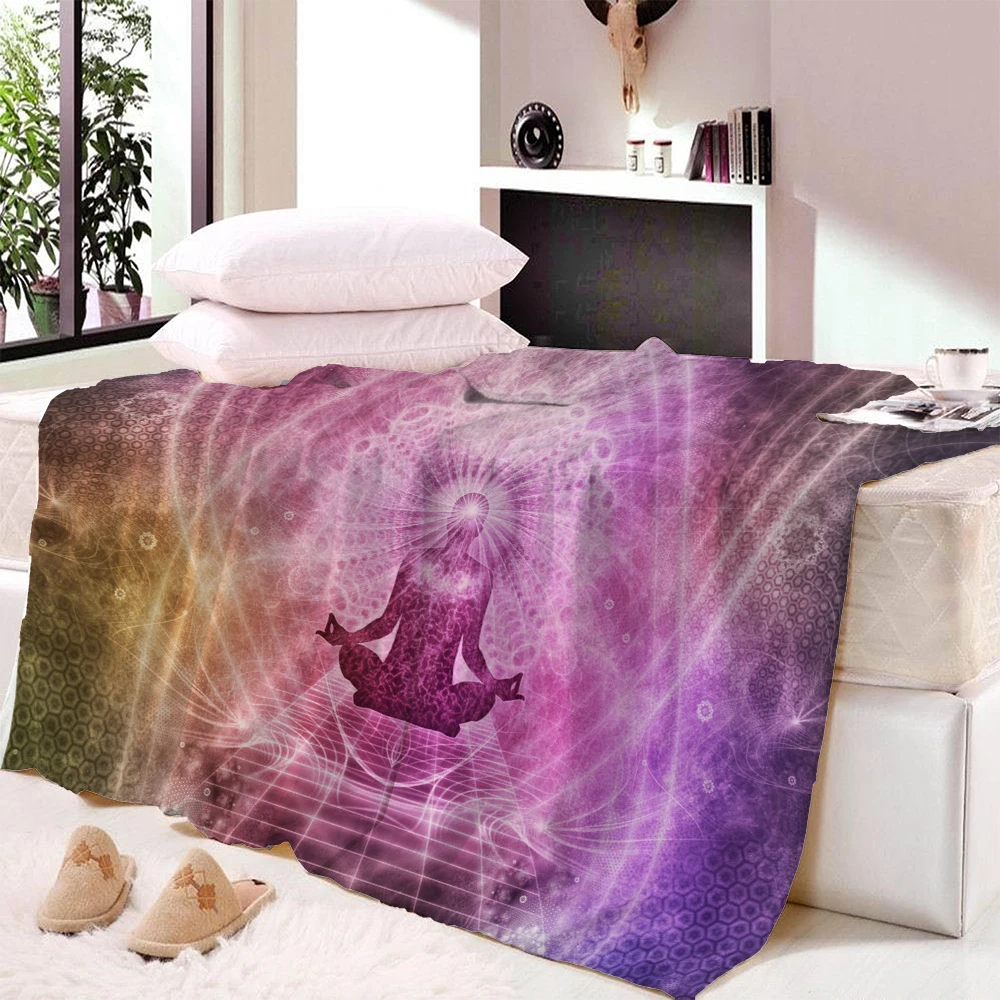 Йога бросок Мандала дизайн дзен медитация хиппи стиль со знаком чакра искусство