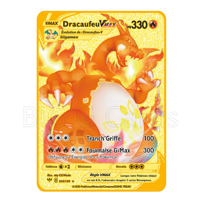 Figuras de acci&oacute;n de Pok&eacute;mon de Metal para ni&ntilde;os, 12 Uds., Pokemon Francaise Charizard Mewtwo Eevee GX EX Tag, juego de batalla, colecci&oacute;n de cartas-2