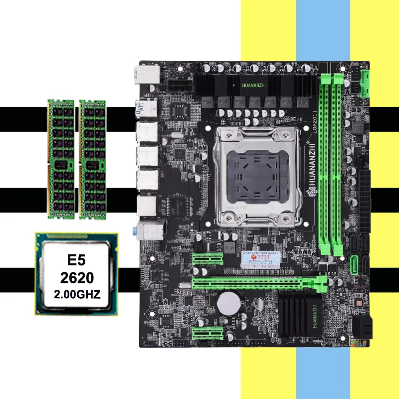 Компьютер DIY HUANANZHI X79 LGA2011 Micro ATX материнская плата CPU memory combos Intel Xeon E5 2620 SROKW RAM 16G(2*8G)