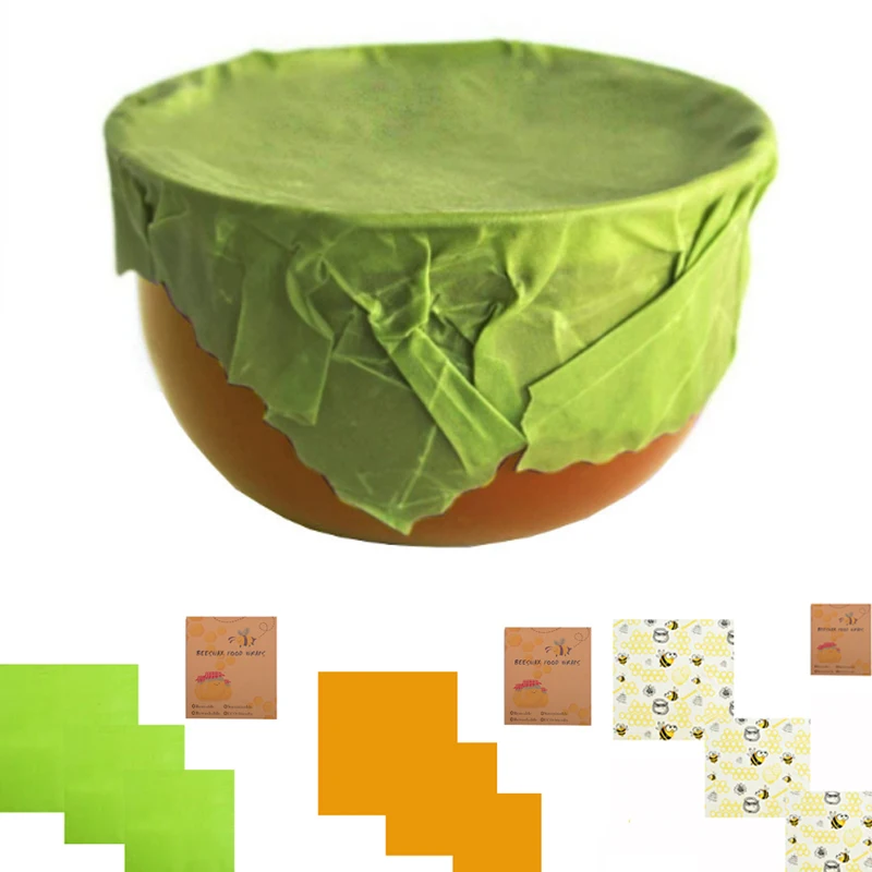 

Bees Wax Wrap High Quality Stretch Lid Beeswax Cloth Reusable Lid Cover Popular 1Set Fresh Bag Party Hot Sale Wrap Food