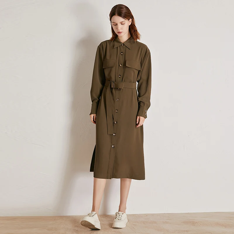 Женский Осенний Тренч POKWAI элегантная ветровка с высокой талией куртки в